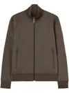 Palm Angels Chocolate Brown Jacket With Roll Neck And Logo Detail In Brown
