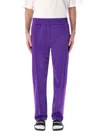 Palm Angels Back Curved Logo Track Pants In Purple