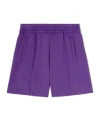 Palm Angels Back Curved Logo Track Shorts Purple In Blue
