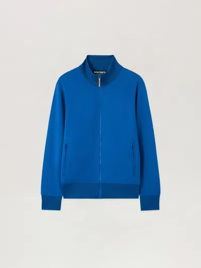 Palm Angels Curved Logo Track Jacket In Blue