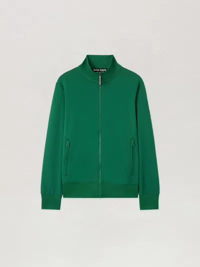 Palm Angels Curved Logo Track Jacket In Green