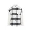 PALM ANGELS BACK LOGO CHECK OFF WHITE COTTON OVERSHIRT