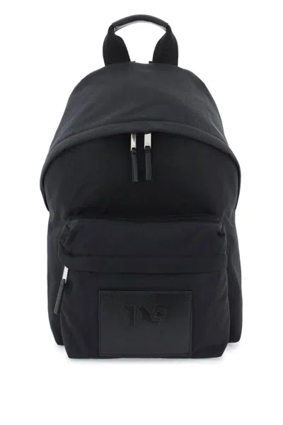Palm Angels Backpack With Logo Patch In Nero