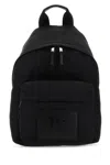 Palm Angels Man Black Canvas Backpack In Black