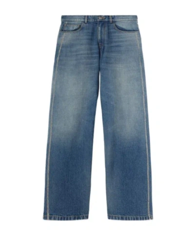 PALM ANGELS PALM ANGELS LASERED CURVED LOGO JEANS