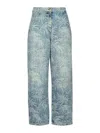 Palm Angels Blue Baggy Palms Wash Pattern Jeans In Azul Claro