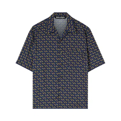 Pre-owned Palm Angels Banana Bowling Shirt 'navy' | Blue | Men's Size 50