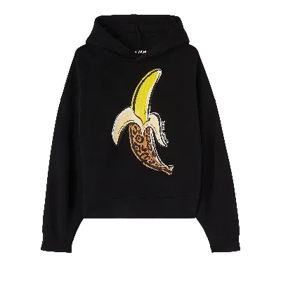 Pre-owned Palm Angels Banana Printed Hoodie 'blue/brown' In Black