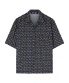 Palm Angels Banana Printed Short Sleeved Shirt In Blue