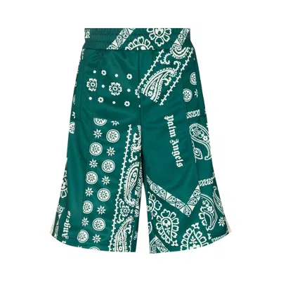 Pre-owned Palm Angels Bandana Track Short 'green' | Men's Size Xl