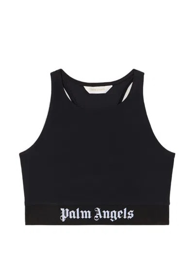 Palm Angels Bandeau Logo Top In Black