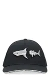 Palm Angels Baseball Cap Broken Shark In Black