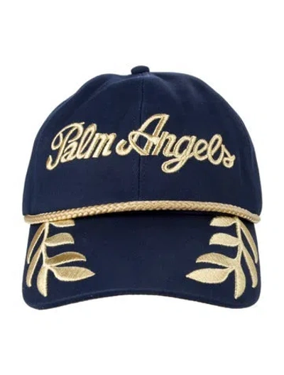 Pre-owned Palm Angels Baseball Cap With Embroidery Design W/tags In Blue