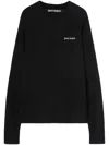 Palm Angels Cotton Oversize Crew Neck Sweatshirt