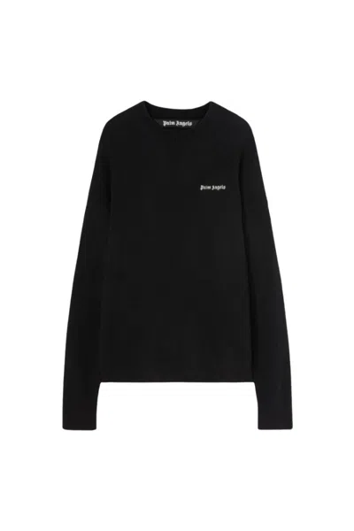 PALM ANGELS PALM ANGELS BASIC LOGO SWEATER IN BLACK