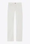 Palm Angels Basic Monogram Jeans In Off-white
