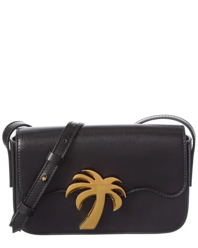 Palm Angels Beach Bridge Leather Crossbody In Black