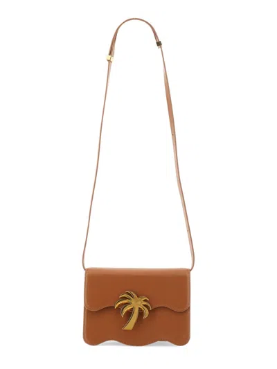 Palm Angels Beach Handbag With Flap Closure For Women In Brown