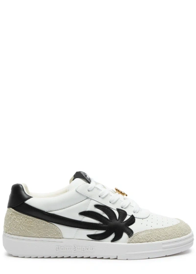 Palm Angels Beach University Panelled Leather Sneakers In White
