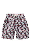 Palm Angels Palms Camouflage Tech Swim Shorts In Bluered