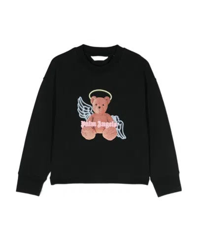Palm Angels Bear Angel Open-back Sweatshirt In Black