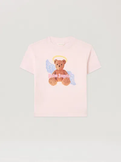 Palm Angels Kids' Bear Angel T-shirt In Pink