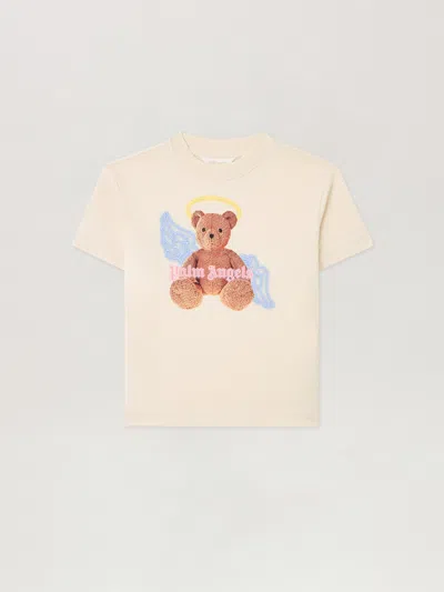 Palm Angels Kids' Bear Angel T-shirt In Pink