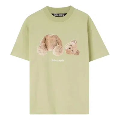 Palm Angels Bear Classic Tee 'mint Brown' In Green