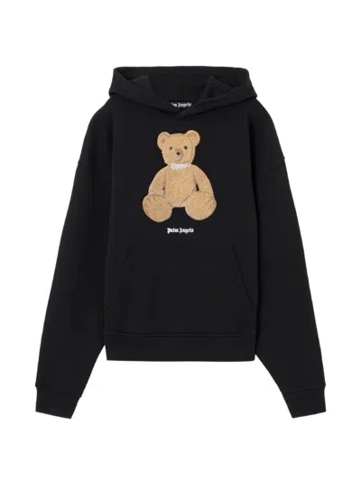 Palm Angels Black Graphic Hood Sweatshirt