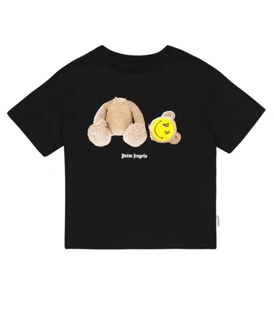 Palm Angels Kids' Bear Cotton Jersey T-shirt In Black