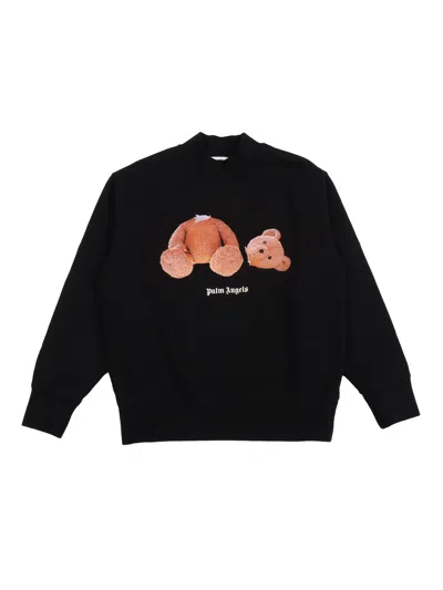 Palm Angels Kids'  Bear Crewneck Black Brown