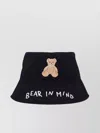 Palm Angels Bear Embroidered Wide Brim Hat