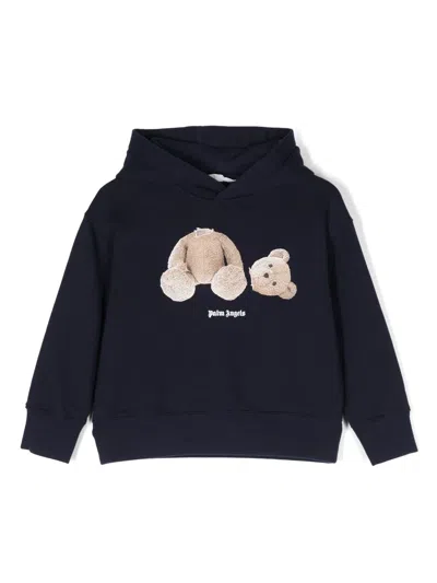 Palm Angels Kids'  Bear Hoodie In Black