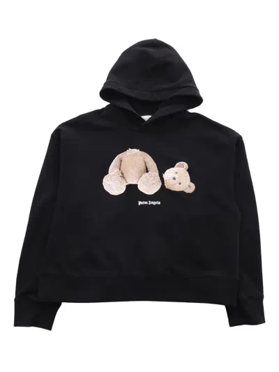 Palm Angels Kids' Cotton Hoodie In Black