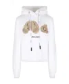 Palm Angels Brushed Cotton Hoodie With Teddy Bear Print In White