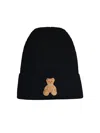 PALM ANGELS BEAR IN BLACK WOOL BEANIE