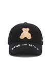 Palm Angels Black Bear In Mind Baseball Cap In Black