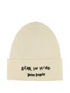 Palm Angels Bear In Mind Beanie Hat In Neutral