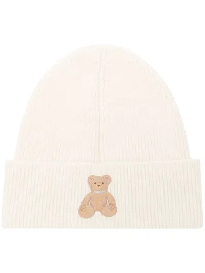 Palm Angels Bear In Mind Beanie In White