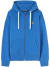 Palm Angels Bear In Mind Zip-up Hoodie In Blue