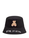 Palm Angels Bear In Mind Bucket Hat In Black