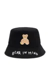 Palm Angels Bear In Mind Bucket Hat In Black