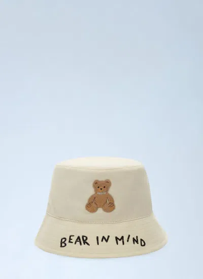 Palm Angels Bear In Mind Bucket Hat In White
