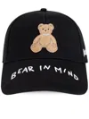 Palm Angels Black 'bear In Mind' Baseball Cap In Black