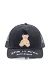 Palm Angels Bear In Mind Black Cap In Black