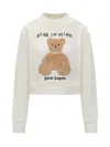 Palm Angels Bear In Mind Cotton Sweatshirt In White