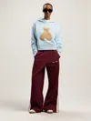 Palm Angels Bear In Mind Fitted Hoody In Burgundy