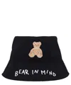 Palm Angels Bear In Mind Bucket Hat In Black