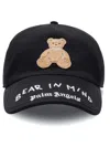 Palm Angels Black Bear In Mind Baseball Cap In Black  