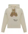 Palm Angels Off-white 'bear In Mind' Hoodie In Beige